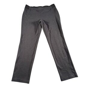 Chapter Club Women Gray Stretch Pull‎ On Straight Leg Casual Dress Pants SZ 12